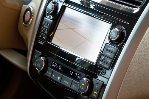 In-car screen showing a map