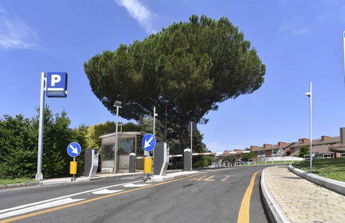 Entry and exit barriers of a car park