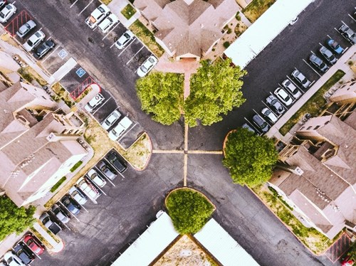 crossroad from above