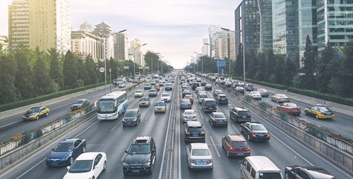 Vehicles on the road in China