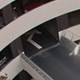 Interior circular atrium of a building with floating walkway