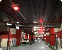 Interior of a parking garage