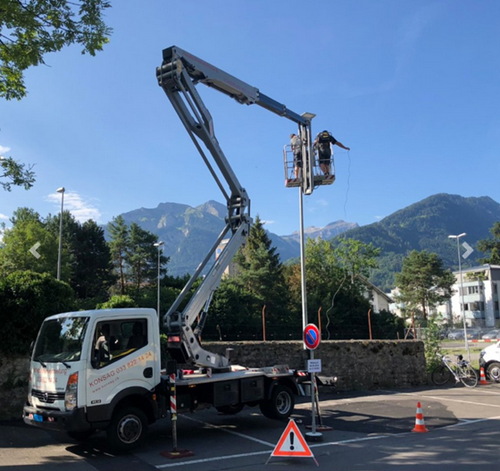 Crane making an installation