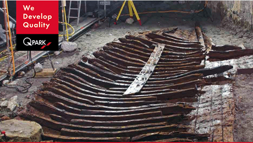 While constructing our parking facility in Antibes, workers found a Roman shipwreck of a 14 m vessel dating from the 2nd century AD. We now exhibit large photographs of the excavations inside the parking facility.