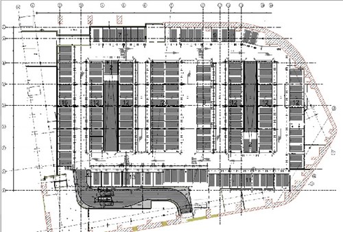 Parking facility realised within the existing structure