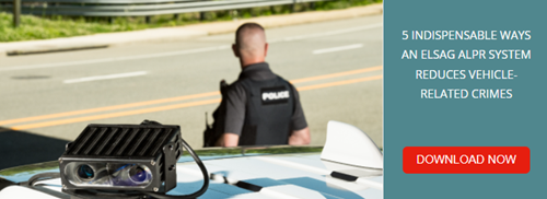 Image with a policeman and LPR camera on the car