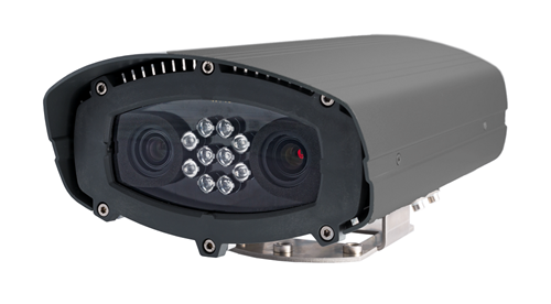 A black ANPR camera