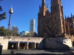 St Mary's Cathedral and observation tower with parking facility below