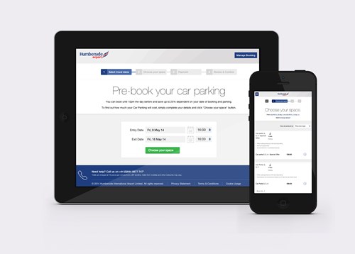 Humberside airport pre book car park system responsive