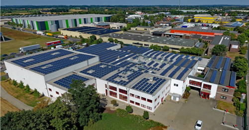 Aerial view of warehouse